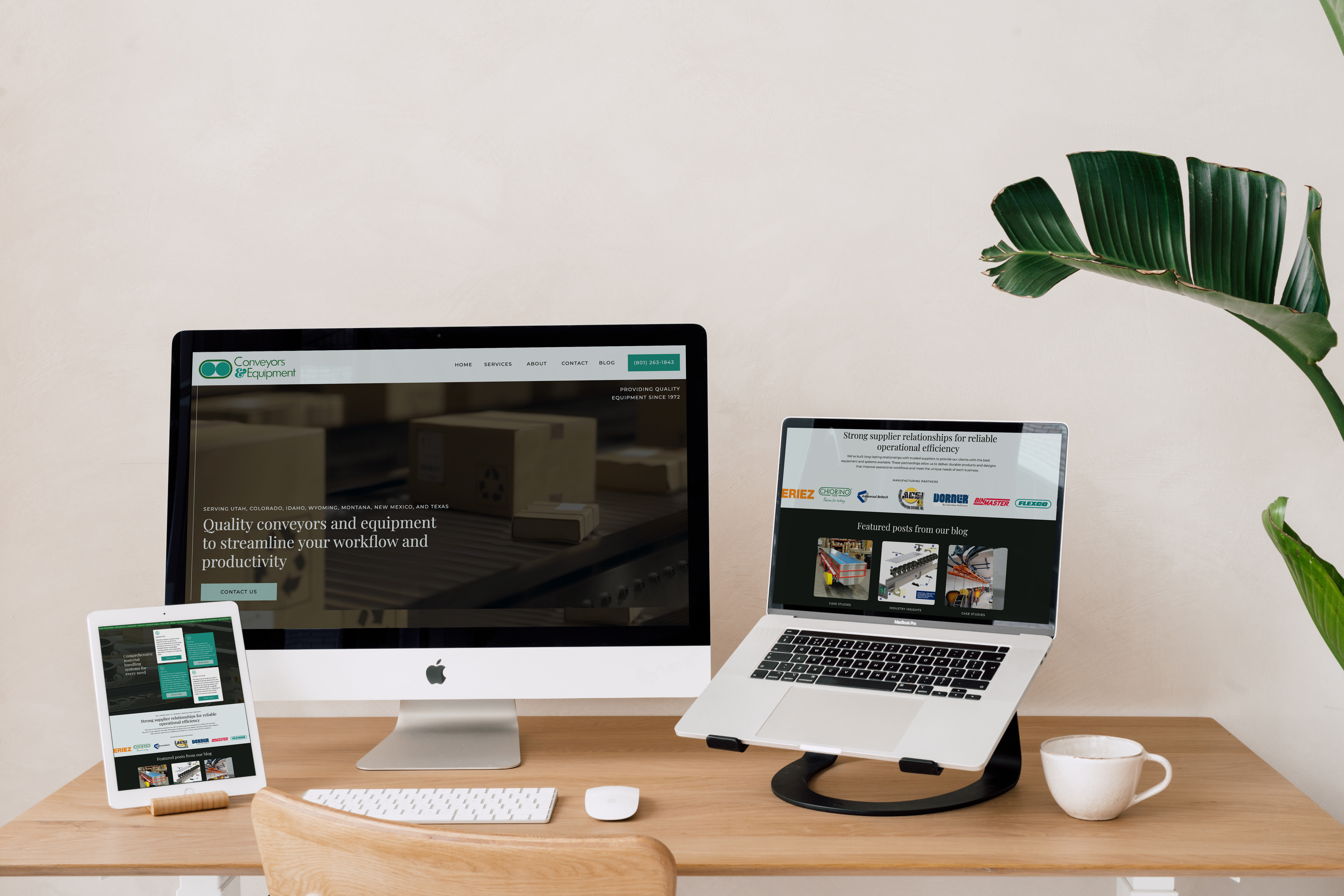 Multiples screens showcasing a modern website design.